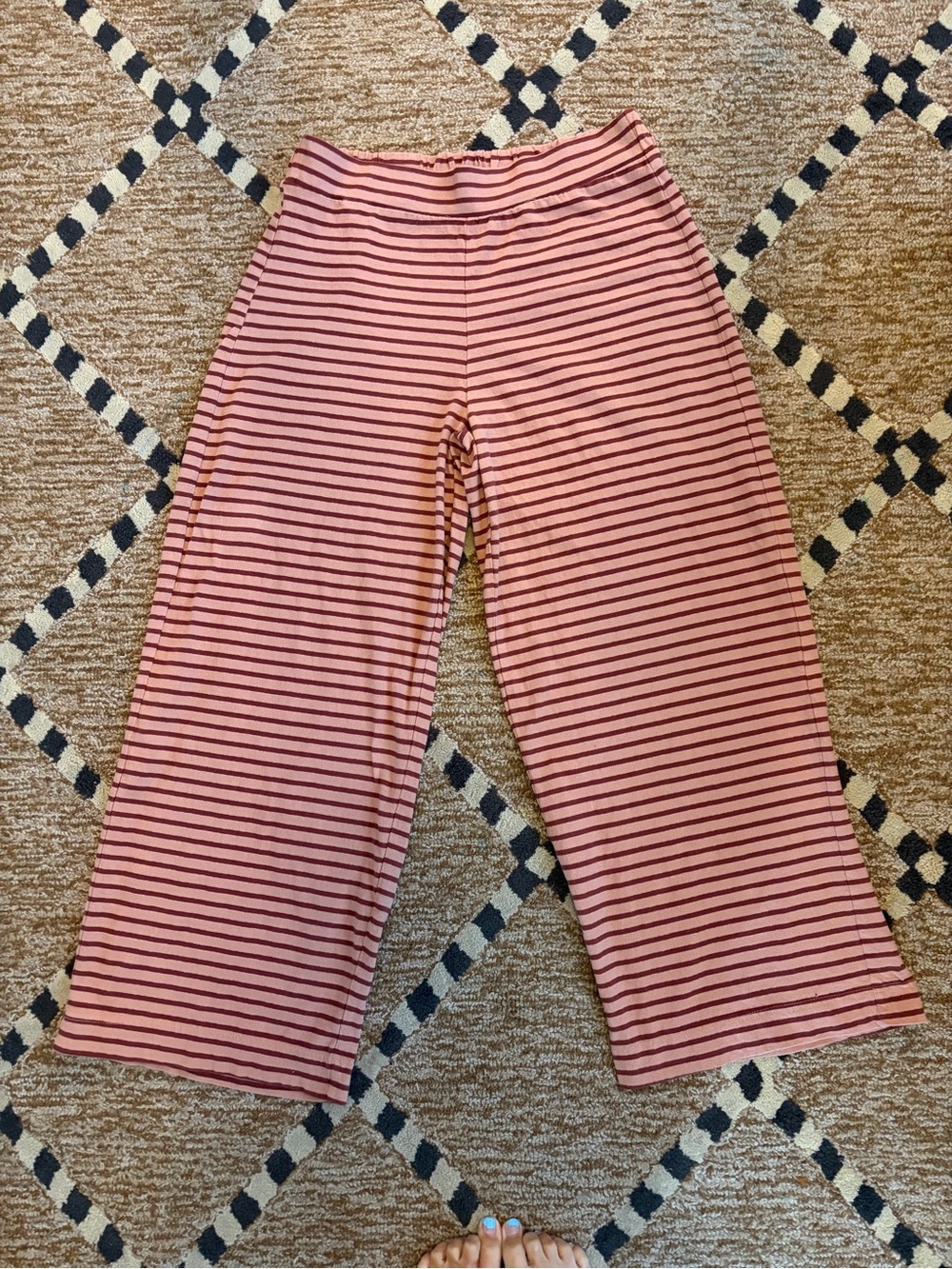 Free People Pink and Dark Stripe Kids Pajama Bottoms